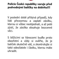 Varování policie před podvodnými balíčky