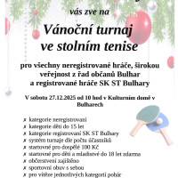 Vánoční turnaj ve stolním tenise