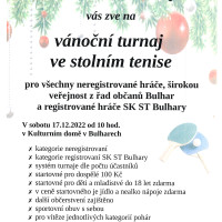 Vánoční turnaj ve stolním tenise