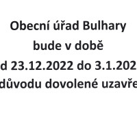 Informace o uzavření obecního úřadu